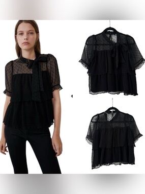 Zara Sheer Polka Dot Top